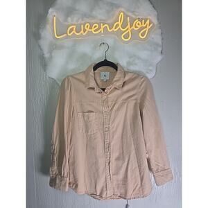 Goop G. Label By Gwyneth Paltrow Button Up Shirt Peach Womens 2 Office Chic